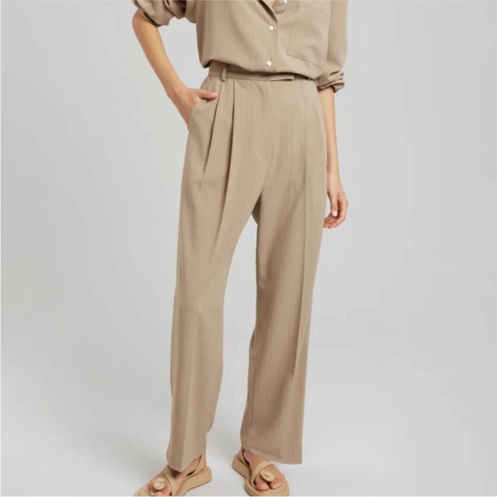 The Frankie Shop Bea Pinstripe Pants Tank White size Small